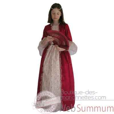 Au fil des contes - Robe de marquise rouge avec jupon - Taille 4 ans