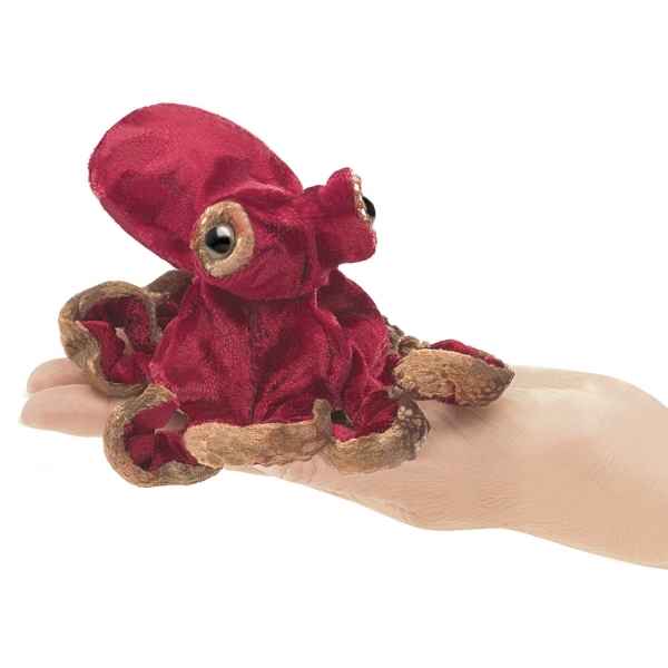 Marionnette a doigt mini pieuvre rouge peluche Folkmanis -2767