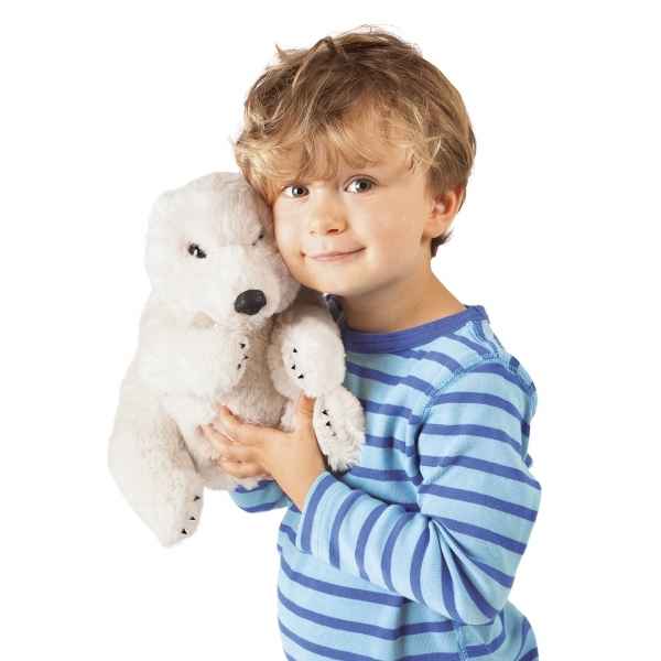 Marionnette a main ours polaire assis peluche Folkmanis -3103