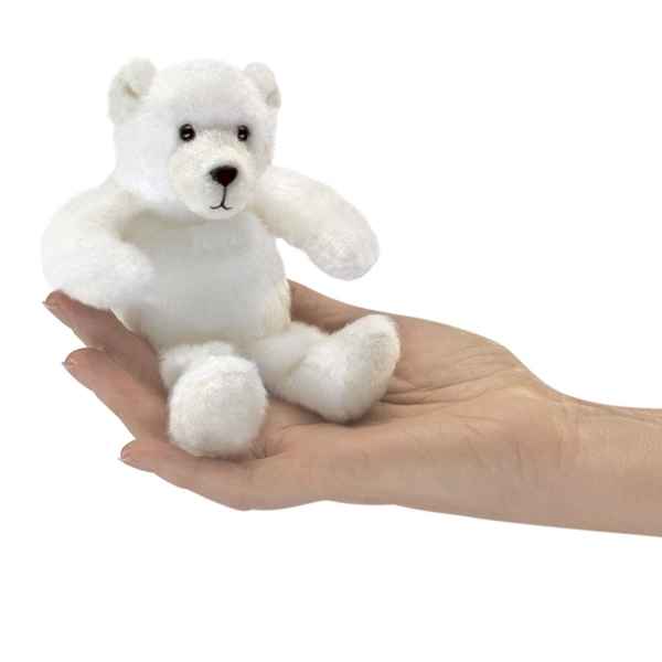 Marionnette a doits peluche mini ours polaire Folkmanis -2770