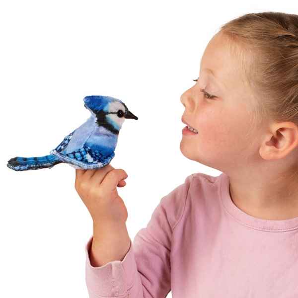 Marionnette a doigt Oiseau mini geai bleu folkmanis -2785