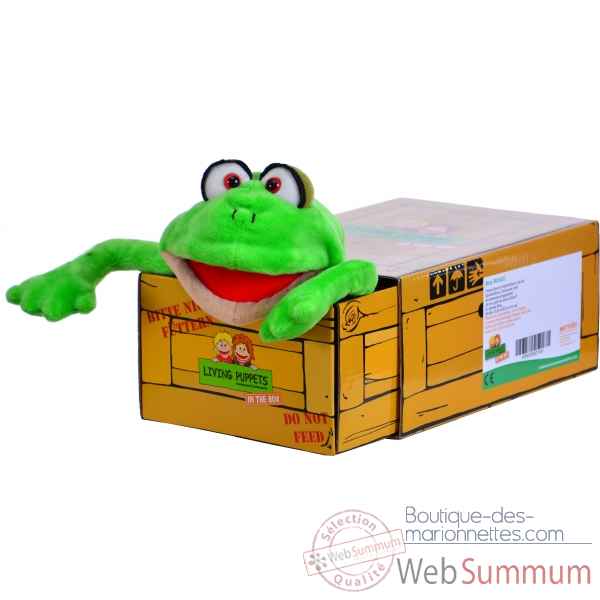 Marionnette a main en boite grenouille teichmeister Living Puppets -W729 -1