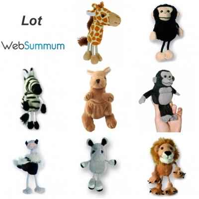 Lot marionnettes a doigts animaux sauvages -LWS-11362