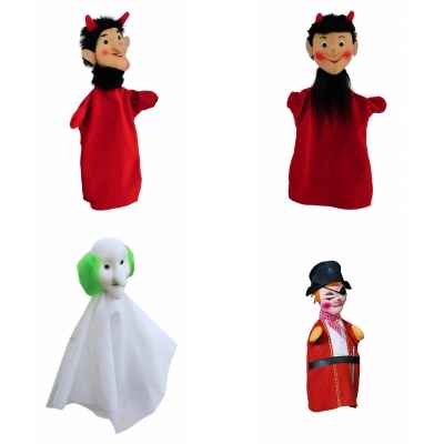 Lot 4 marionnettes Halloween Diables et Fantome -LWS-275