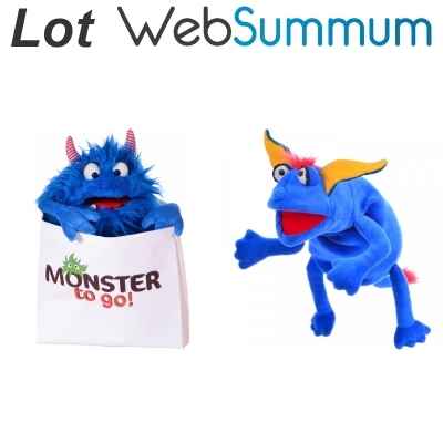 Lot 2 marionnettes ventriloques monstres bleus -LWS-11365