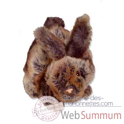 Marionnettes peluche a main - Fabrication France-Lapin beige