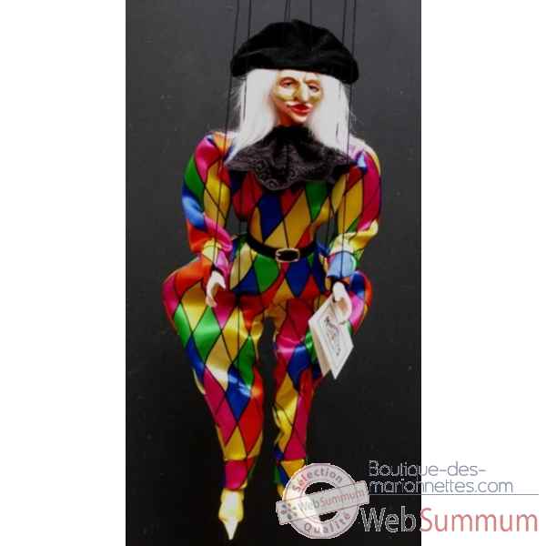 Marionnette arlequin jaune 45cm Marionnettes de France -FM413P13J