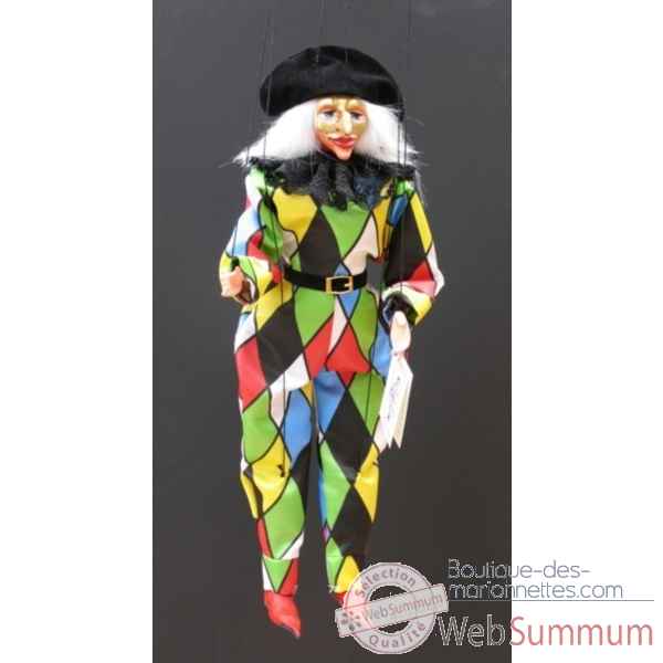 Marionnette arlequin noir 45cm Marionnettes de France -FM413P13JB