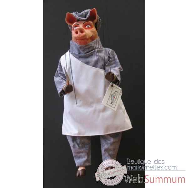 Marionnette cochon charcutier 65cm Marionnettes de France -FM618P36