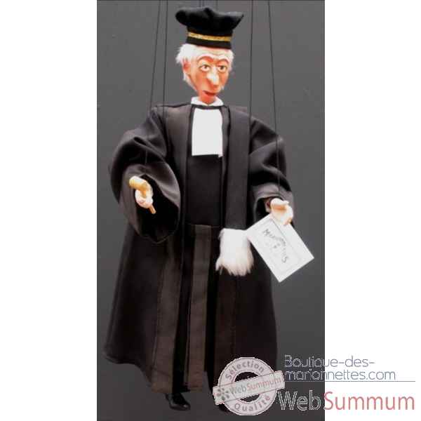 Marionnette juge robe noire 45cm Marionnettes de France -FM420P18NO
