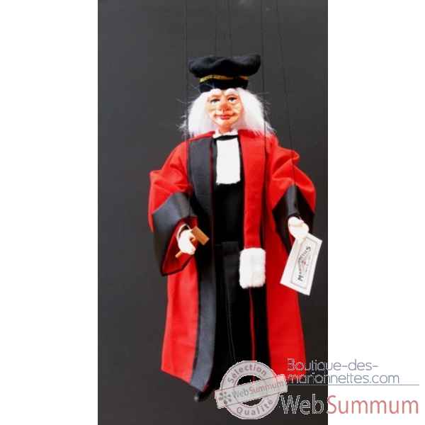 Marionnette juge robe rouge 45cm Marionnettes de France -FM412P18RO