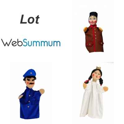 Marionnettes a mains Guignol, la Dame et le Gendarme lot Web Summum -LWS-502