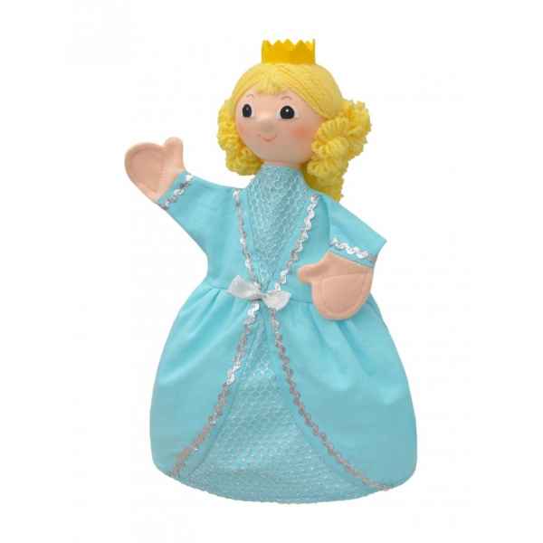 marionnette a main princesse bleu 29cm -22534