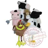 Marionnette a doigts lot de 6 animaux de la ferme -PC002021 The Puppet Company