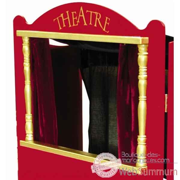 Theatre en bois avec decors double face et 4 marionnettes -LWS-285 -4